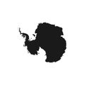 Realistic vector icon of Antarctica. The silhouette of the continent in black