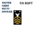 Realistic vector icon of the armband chevron of the Master Chief Petty Officer of the US Navy