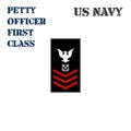 Realistic vector icon of the armband chevron of the Petty Officer First Class of the US Navy