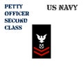Realistic vector icon of the armband chevron of the Petty Officer Second Class of the US Navy