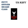Realistic vector icon of the armband chevron of the Petty Officer Second Class of the US Navy Royalty Free Stock Photo