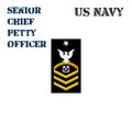 Realistic vector icon of the armband chevron of the Senior Chief Petty Officer of the US Navy