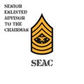 Realistic vector icon of the chevron senior enlisted advisor to the chairman of the US Army. Description and abbreviated