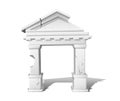 3d realistic vector icon illustration. Broken antique white stone greek arch.