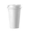 3d realistic vector icon illustration. White paper coffee cup isolated on white background. Royalty Free Stock Photo