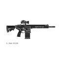 Realistic vector icon of the NGSW 6.8 mm carbine. The latest US weapons