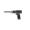 Realistic vector icon of a pneumatic jackhammer. Mechanical hand tool of impact action Royalty Free Stock Photo