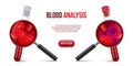 Realistic vector blood analysis medical concept