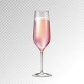 Realistic vector illustration of champagne glass isolated on transperent background Royalty Free Stock Photo