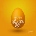 Realistic vector illustration with Easter egg and lettering Royalty Free Stock Photo