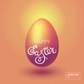 Realistic vector illustration with Easter egg and lettering Royalty Free Stock Photo