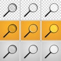 Realistic vector illustration of a magnifying glass at an angle Royalty Free Stock Photo