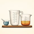 Realistic Vector Illustration Of Measuring Cups And Pans