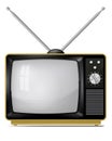 Realistic vector illustration of retro portable TV, television s