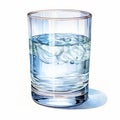 Realistic Vector Illustration Of Water In A Glass