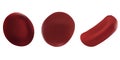 Realistic vector illustrations set red blood cell. Scientific concept. Red blood cells isolated on white background Royalty Free Stock Photo