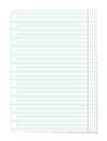 Realistic vector lined notebook sheet