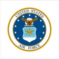 Realistic vector logo of the US Air Force