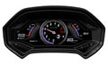 Realistic vector modern super car dashboard speed control digital technology on white background Royalty Free Stock Photo