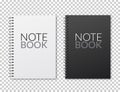 Realistic vector notebook design. Diary blank office document. Note book sheet