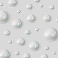 Realistic vector pearl pattern. Pearlescent n spheres in white background.