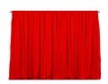 Realistic vector red curtains or drapes isolated. Royalty Free Stock Photo