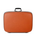 Realistic vector retro vintage leather brown suitcase