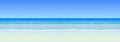 Realistic vector seascape. Sea ocean with horizon and beach. Horizontal seamless background