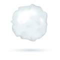 Realistic vector snowball, winter symbol, ice ball for playing, shadow, isolated on white background.