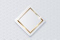 Realistic vector sparkling shiny glowing golden rhombus on white button isolated on abstract chinese traditional Royalty Free Stock Photo