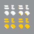 Realistic vector stickers - yellow collection. Modern design, bl