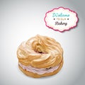 Realistic vector sweet cute colorful donut with