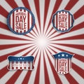 Realistic vector 4th of July Banners Set Royalty Free Stock Photo