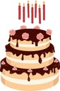 Realistic vector tiered cake