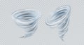 Realistic vector tornado swirl isolated on gray background. Real transparency effect. Vector illustration