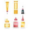 Realistic vector tubes of glue packaging