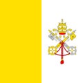 Realistic vector Vatican flag. Auxiliary sovereign territory of the Holy See, the seat of the highest spiritual