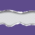 Realistic vector violet ripped paper with space for your text, o Royalty Free Stock Photo