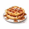 Realistic Vector Waffles With Syrup And Caramel - Environmental Awareness