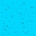 Realistic vector water drops blue background Royalty Free Stock Photo