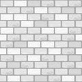 Realistic Vector white brick wall seamless pattern. Flat light grey wall texture. Simple grunge stone, textured brick Royalty Free Stock Photo