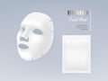 Realistic vector illustration of white facial mask