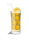 Realistic vector yellow cocktail drink