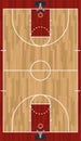 Realistic Vertical Basketball Court Illustration