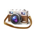 Realistic vintage film photo camera macro lens Royalty Free Stock Photo