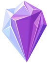 Realistic violet gemstone