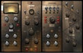 Realistic virtual equalizers and compressors for a recording studio. vector.