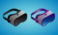 Realistic virtual reality glasses in isometry vector illustration