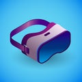 Realistic virtual reality glasses in isometry. Vector isometric illustration of electronic device, VR glasses.