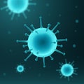 Realistic virus illustration on abstract blurred background